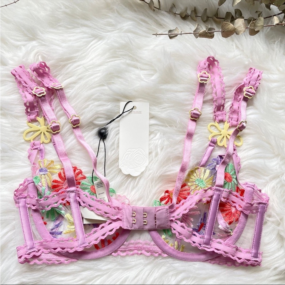 For Love & Lemons x Victoria’s Secret Gia Underwire Bra Small NWT - Picture 13 of 14